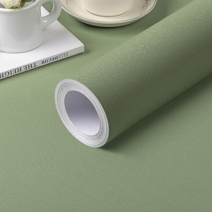 practicalWs Green Peel and Stick Wallpaper, Self Adhesive Removable Vinyl Film by practicalWs