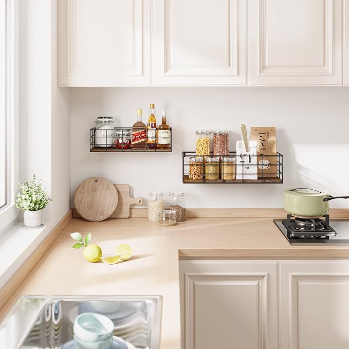 Fixwal Wall Shelves, 4 Sets of Hanging Floating Shelves, Wall Mounted Shelves - Image 6