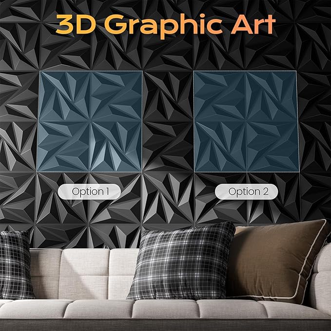 Sonicism Wall Panels Upgrade 12 Pack, 0.7”x11.8”x11.8”Pyramid 3D Wall Panels - Image 4