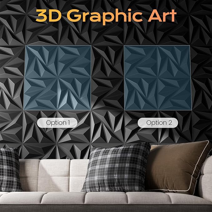 Sonicism Wall Panels Upgrade 16 Pack, 0.7”x11.8”x11.8”Pyramid 3D Wall Panels - Image 4