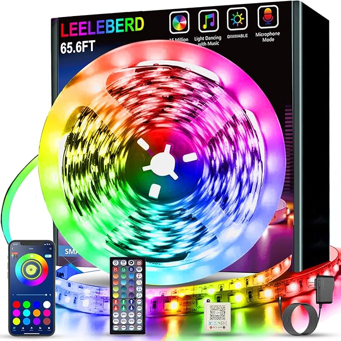 Leeleberd 65.6 ft Led Lights for Bedroom by Leeleberd