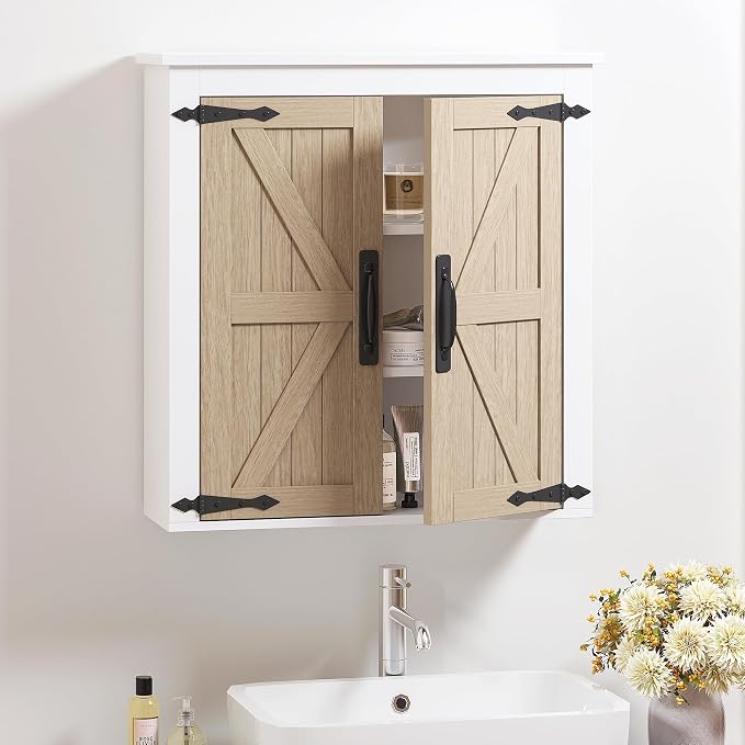 Spirich Bathroom Wall Cabinet Over Toilet, Farmhouse Wall Mounted Medicine by SpirichLLC