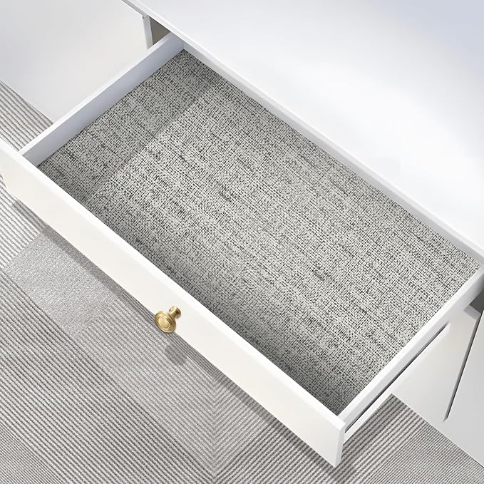 15.75"x393.70" Gray Wallpaper Grasscloth Peel and Stick Wallpaper Faux Linen - Image 5