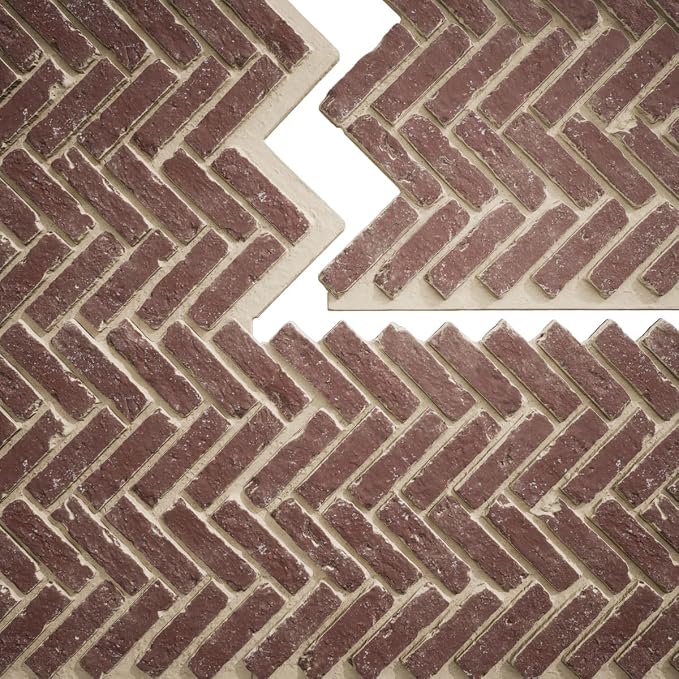 EverStone Herringbone Faux Brick Panel, 46 1/2"W x 25 1/4"H x 1"D, Old Town - Image 9