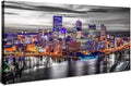 Pittsburgh Wall Art Living Room Decorations Black and White City Skyline by HOME