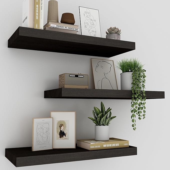 Upassion Floating Shelves for Wall Set of 3, Frame Display Floating Shelf for by Upassion