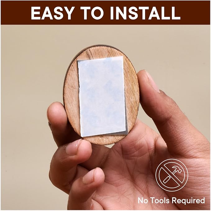 IndianShelf 6 Lb- 24 Pieces Decorative Wood Adhesive Wall Hooks–Boho Peel and - Image 7
