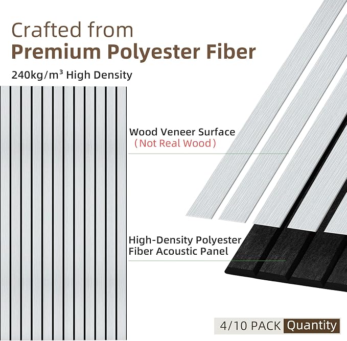 TO-TH Wood-Look Acoustic Wall Panels, 10 Pack 47.2” x 23.6” Sound Panels - Image 2