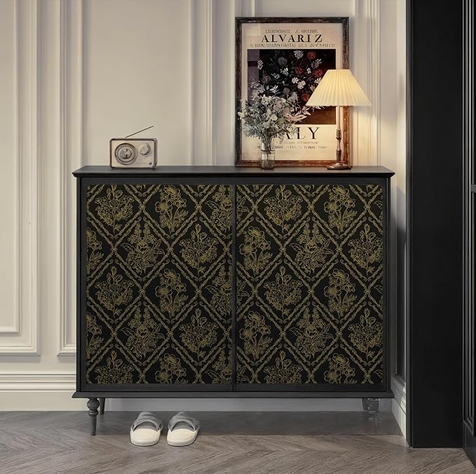 Toduso Peel and Stick Wallpaper Vintage Wall Paper Boho Contact Paper Black and - Image 6