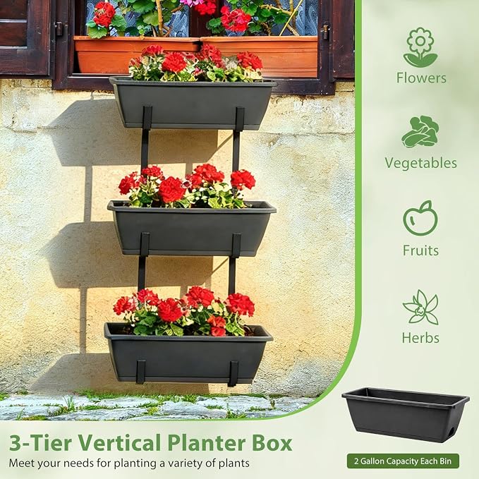 OYEAL Railing Planter Box Outdoor Deck Railing Planter Boxes Window Boxes - Image 4