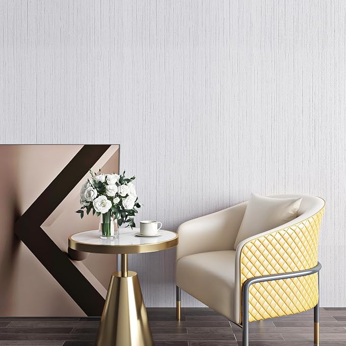 Livelynine 15.8x394 Textured Wallpaper Stick and Peel White Embossed Wallpaper - Image 4