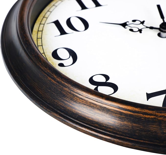 Yoiolclc Wall Clock Battery Operated Silent Non-Ticking Vintage Wall Clocks - Image 8