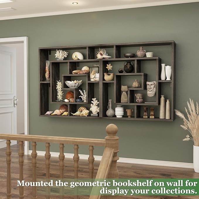 Armocity 6 Tier Display Book Shelf Wall Mounted Bookshelf Freestanding - Image 5