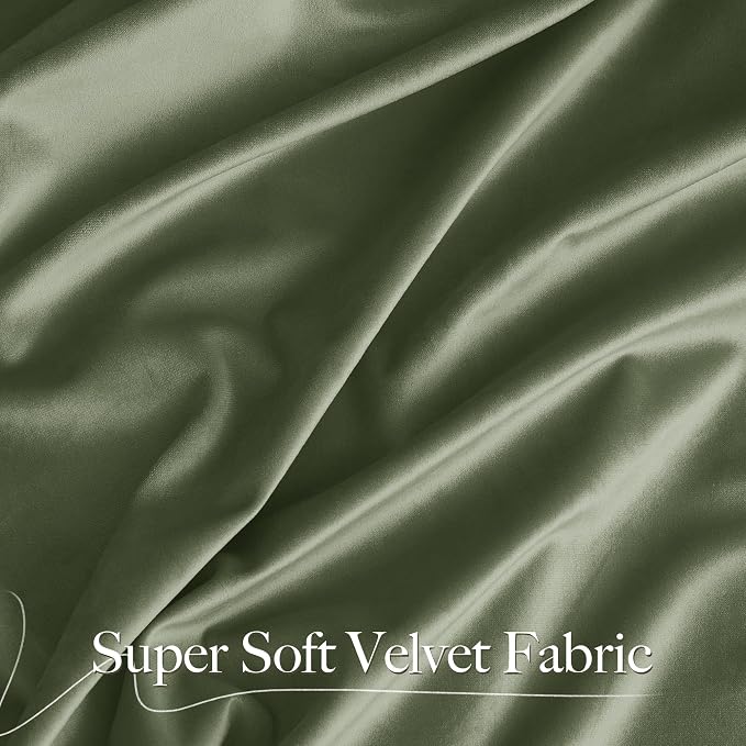 NICETOWN Sage Green Room Darkening Curtains & Drapes 120 inches Long 2 Panels - Image 3