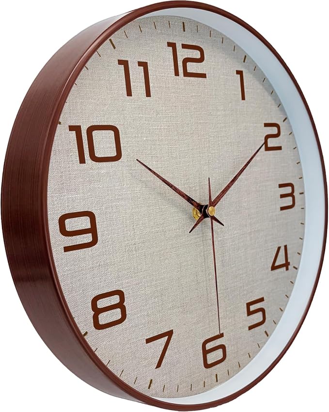 Woodgrain Wall Clock, Silent Non-Ticking Wall Clocks Battery Operated 8 Inch by MABPEDO