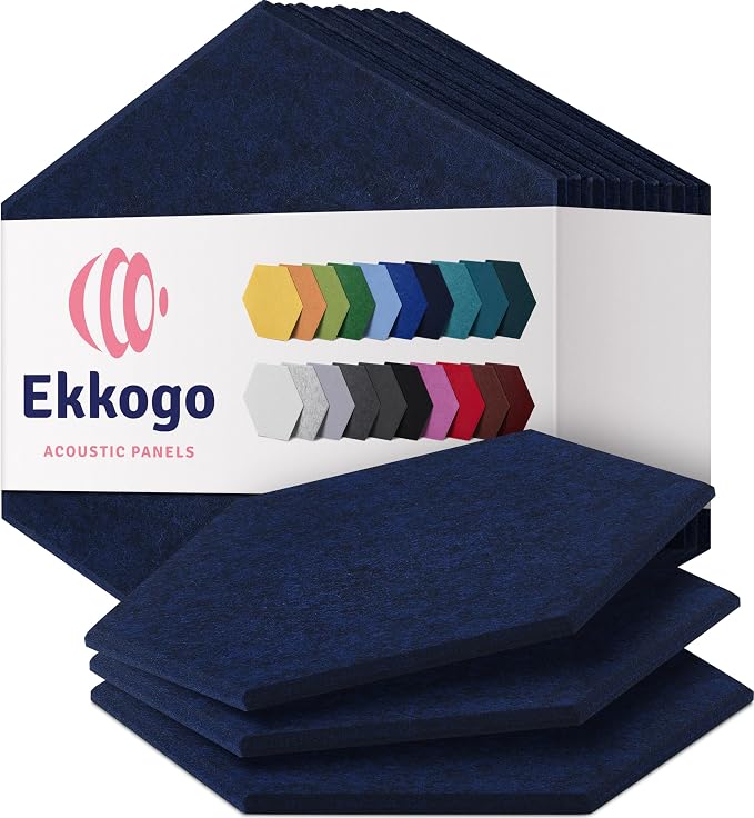 Acoustic Panels 12-Pack Soundproof Wall 12"X10.4"X0.4" by EkkogoAcousticPanels