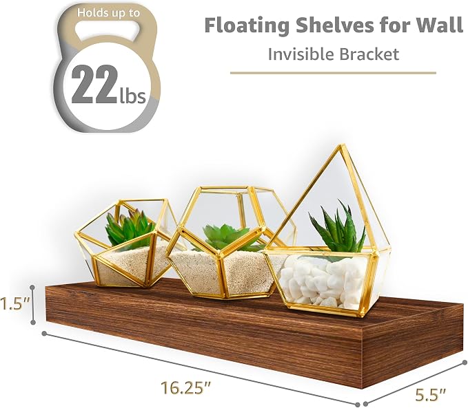 Sorbus Floating Shelves for Wall – 16 Inch Floating Shelf for Kitchen, Living - Image 3