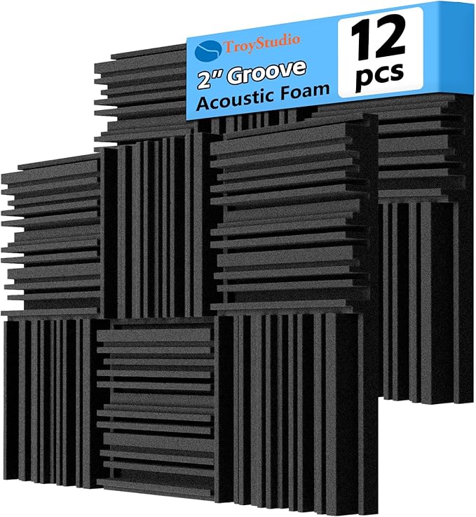 TroyStudio Thick Acoustic Foam Panels, Dense Soundproof Padding Tile, Recording by TroyStudio
