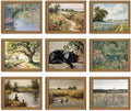 SEHSUVC Vintage Country Classic Oil Wall Art Set of 9, Flowers Tree Farmhouse by Unknown
