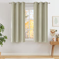 NICETOWN Short Faux Linen Beige Blackout Curtains 63 inches Long by NICETOWN