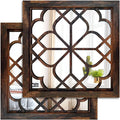 Wocred 2 PCS Square Wall Mirror, Gorgeous Rustic Farmhouse Accent Mirror by Wocred