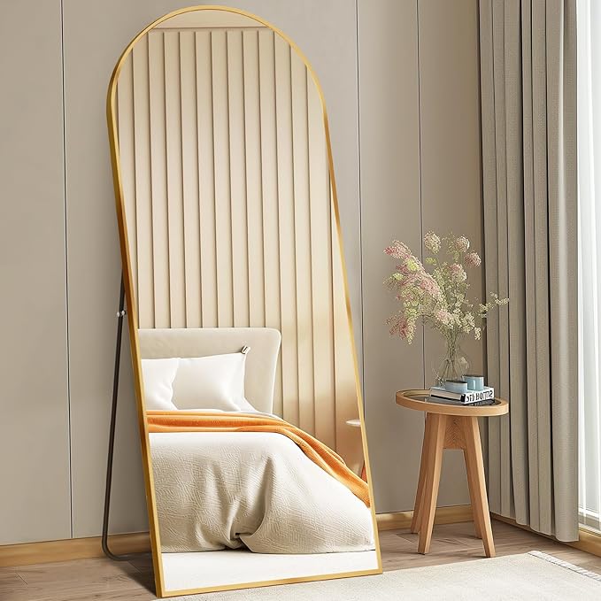 DUMOS 64"x21" Arched Full Length Floor Mirror, Full Body Mirror - Image 6