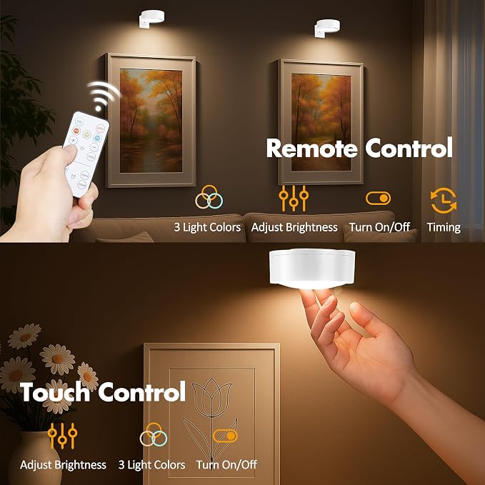 6Pcs Picture Light Battery Operated, Magnetic Led Painting Light - Image 5