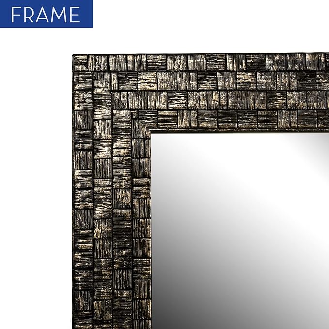 Bathroom Mirrors 40x24 Inch for Wall, Modern Rectangle Black Frame Wall Mounted - Image 6