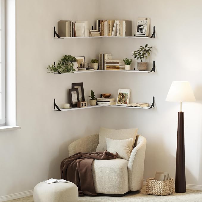 WOPITUES Floating Shelves for Wall 32″W x 8″D, Long Wall Mounted Shelves Set of - Image 5
