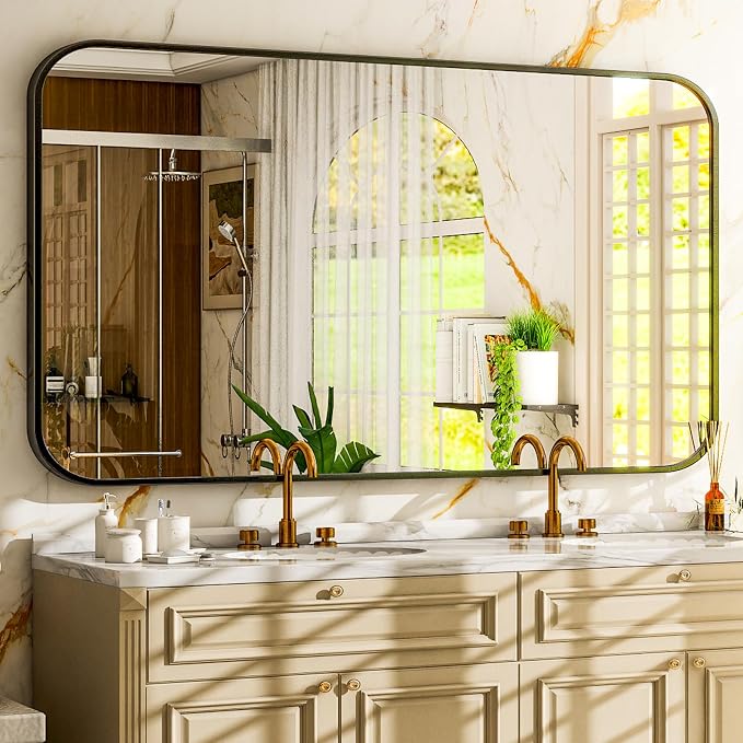 Easly 30 x 48 Inch Bathroom Mirror, Rounded Rectangular Vanity Mirror - Image 9
