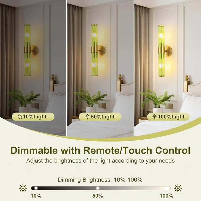Morauroral Gold Battery Operated Wall Sconces Set of 2, Rechargeable Wall Lights - Image 4