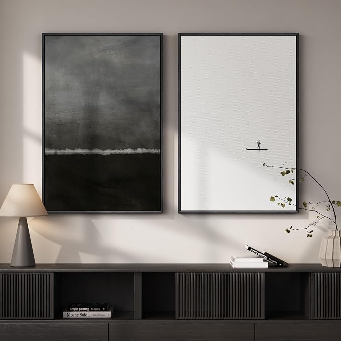 Framed Black and White Abstract Wall Art by Cuspin