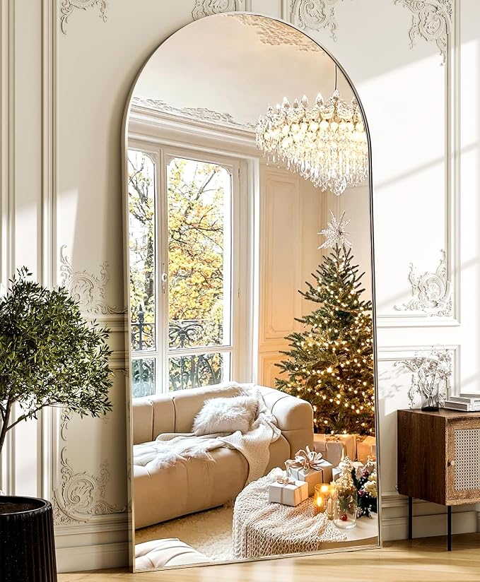GLSLAND-34 x76 Arched Full Length Mirror-Oversize Floor Mirror Aluminum Alloy - Image 7