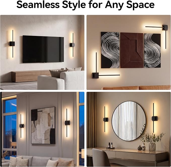 Battery Operated Wall Sconces Set of 2,  8000mAh Rotatable - Image 2