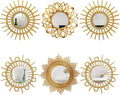 Namalu 6 Pcs Sunburst Mirror for Wall Decor, Small Circle Sun Espejos by Namalu