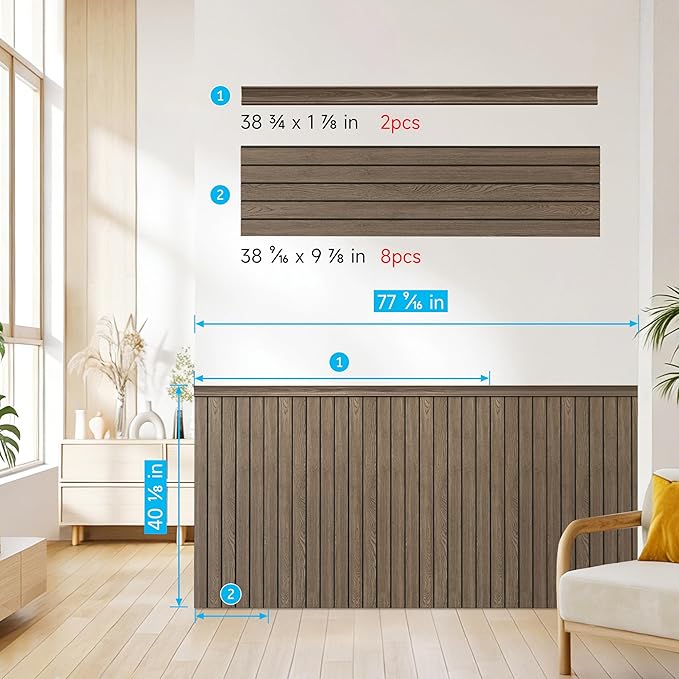 PS Wainscoting Wall Panel Kit, Paintable Waterproof PS Panels - Image 3