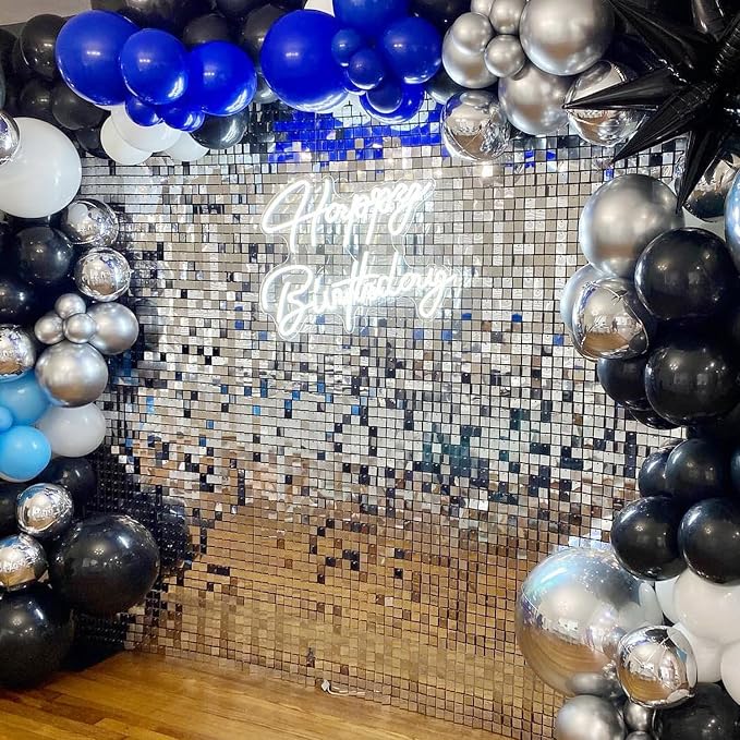 COKAOBE Silver Shimmer Wall Backdrop, Photo Backdrops - Image 6