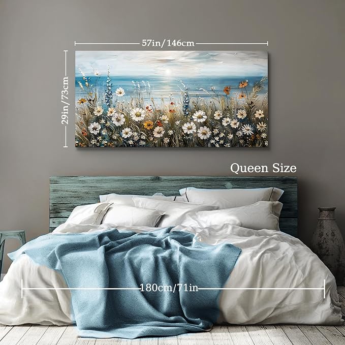 SERIMINO Large Wall Art for Living Room, Coastal Landscape Wall Decor, Beach - Image 4