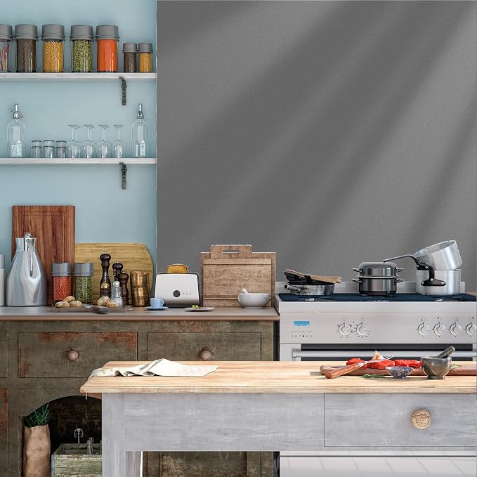 Yancorp 16"x394" Matte Dark Gray Contact Papaer Peel and Stick Wallpaper Vinyl - Image 4