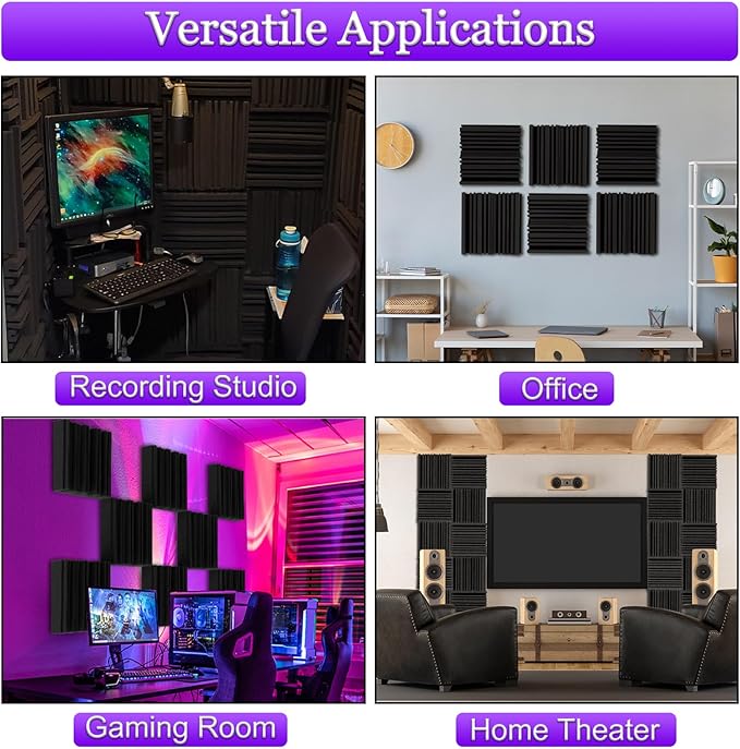 TroyStudio Thick Acoustic Foam Panels, Dense Soundproof Padding Tile, Recording - Image 5