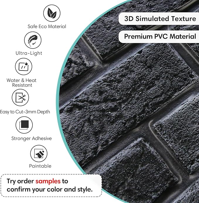 Commomy 3D Brick Wall Panels Peel and Stick - Image 3