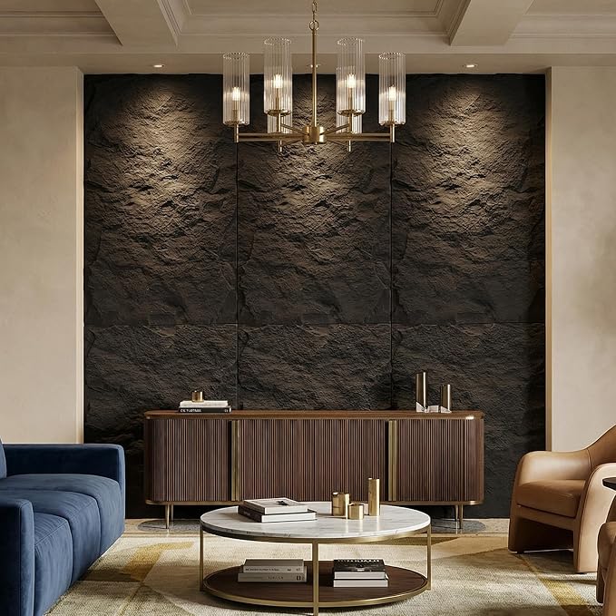 VooBang 4 Pack 3D Wall Panels, Lava Rock Molten Texture PU Wall Panels - Image 3