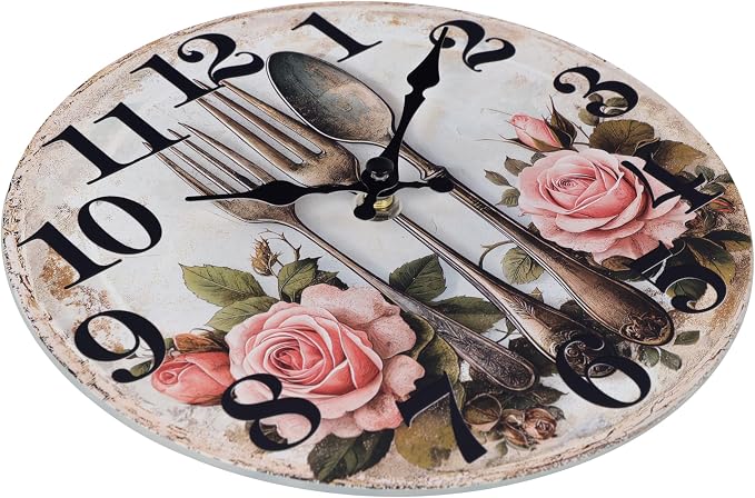 Kitchen Wall Clock, Vintage Floral Wall Clocks - Image 6