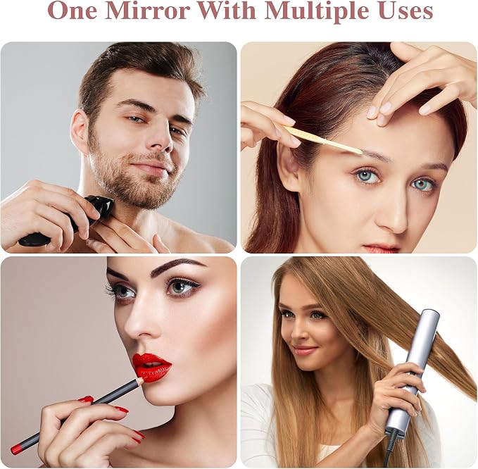 Wall Mounted Lighted Makeup Mirror, Rectangle Double Sided 1X/7X Magnifying - Image 8