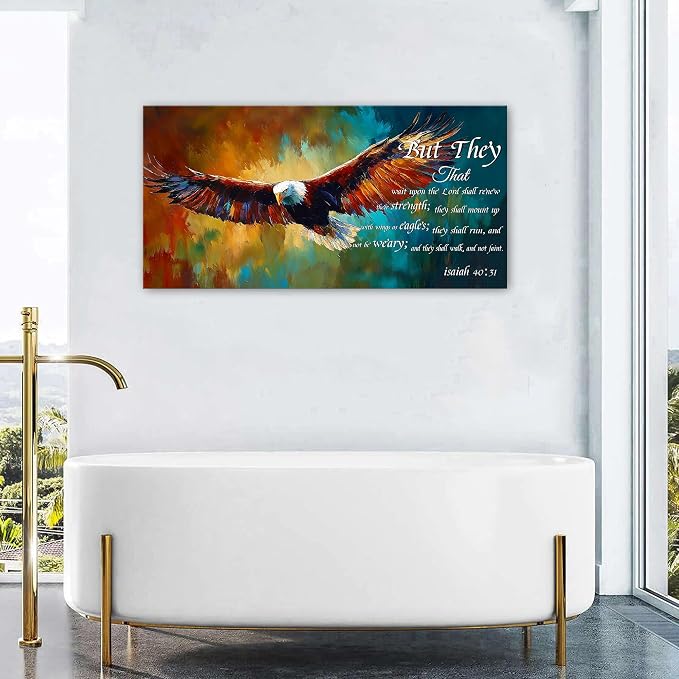 Christian Eagle Wall Art Isaiah 40 31 Poster Bible Verse Wall Decor - Image 5