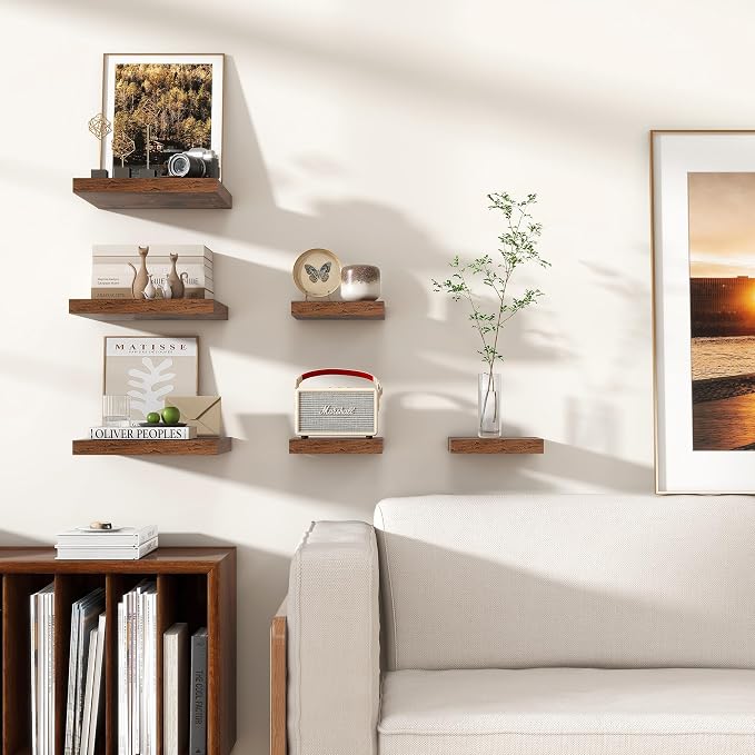 Square Floating Shelves for Wall 8"W x 8"D x 1.2"H, Small Engineered Wood Wall - Image 6
