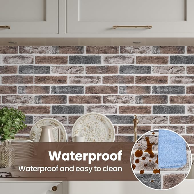 20 PCS 3D Wall Panels Brick Peel and Stick 26.7"x13.4" - Image 2