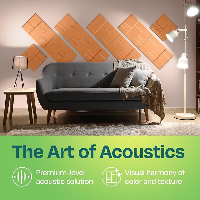 Acoustic Panels 12-Pack Soundproof Wall Panels 12"x12"x0.4" Decorative Sound - Image 2
