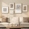 Framed Matisse Abstract Neutral Wall Art, 5 Piece Large Beige Canvas Prints Set by Cuspin