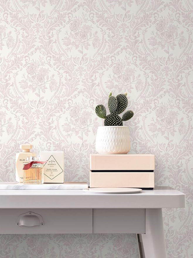 Ismoon Floral Peel and Stick Wallpaper Pink Contact Paper Boho Watercolor - Image 5